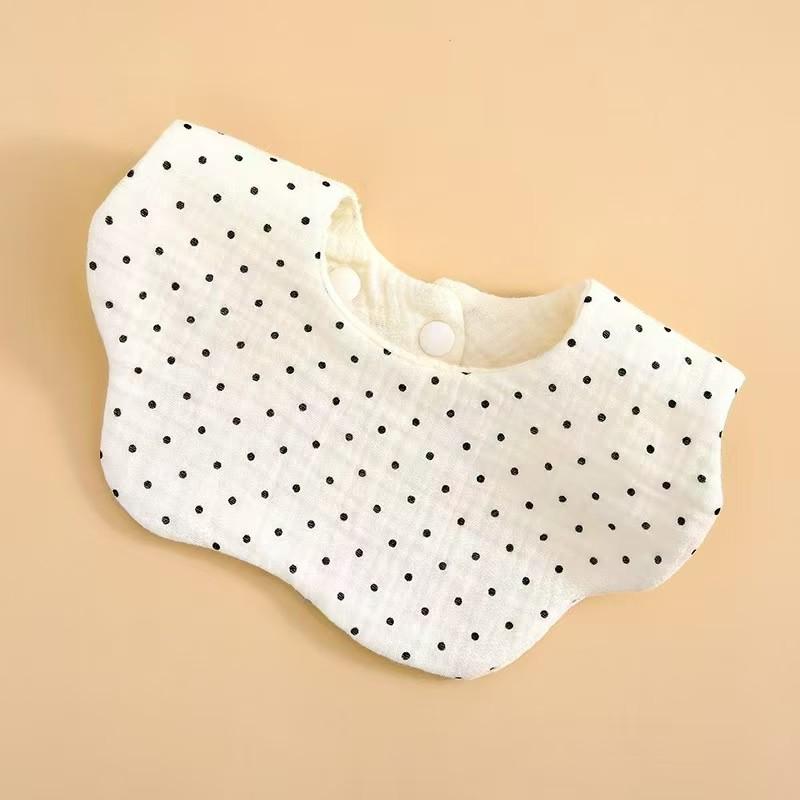 Cross-Border Six-Layer Cotton Crepe Baby Drool Bib - Pure Cotton Crinkled Gauze Marshmallow Bib
