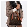 COACH ANDREA CARRYALL 22 carriage pattern print artificial leather crossbody handbag small size women's truffle color