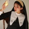 Evil Nun Halloween Costume Contrast Black Goth Dark Wind Horror Dress Adult Female