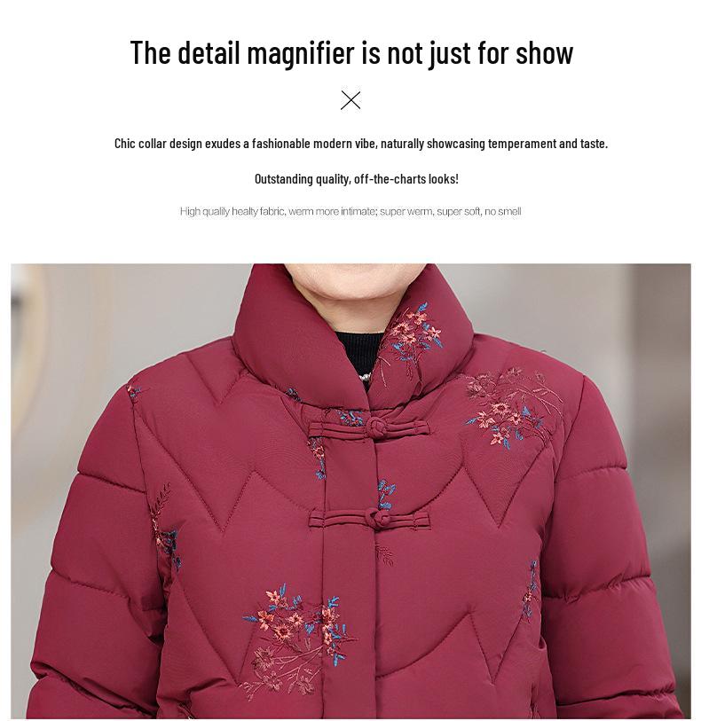 Grandma Winter Fashionable Warm Women's Thickened Mid-Aged & Elderly Autumn/Winter Cotton Jacket 2025