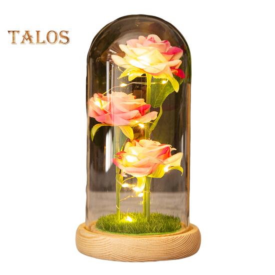 

Консервированная роза в стеклянном куполе со светодиодной подсветкой Вечный цветок Романтичный подарок на вечную розу для женщин на День святого Валентина День матери