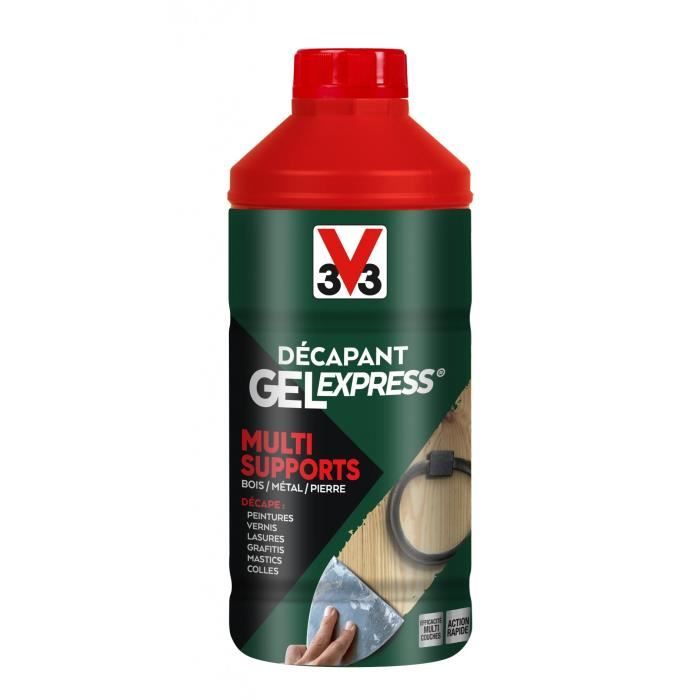 Décapant Multisupport - V33 - Gel Express - 1 L - Vert - Intérieur - Multi-couches