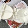 Women Strapless Bandeau Bras Sexy Cut Out  Tube Top Non-Padded Cross Back Lace Crop Bra Top