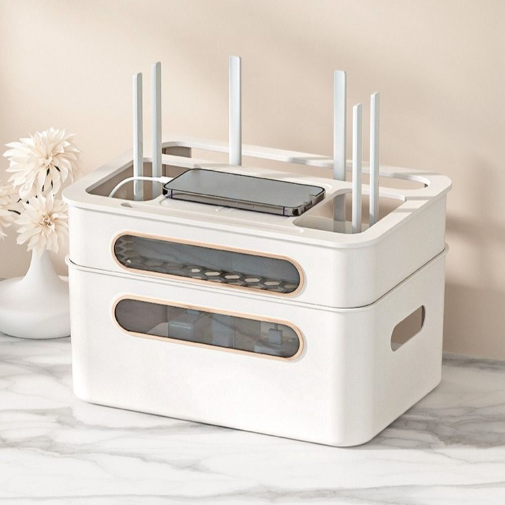 2/3/4-Tier Cable Management Box Ventilation WiFi Box Holder Router Storage Box  Living Room