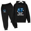 Six Seven Funny Number Cartoon Print Kids Spring Autumn Casual 2Pcs Hoodie+Jogging Pants Tracksuits 2-13Years Boys Girls Clothes
