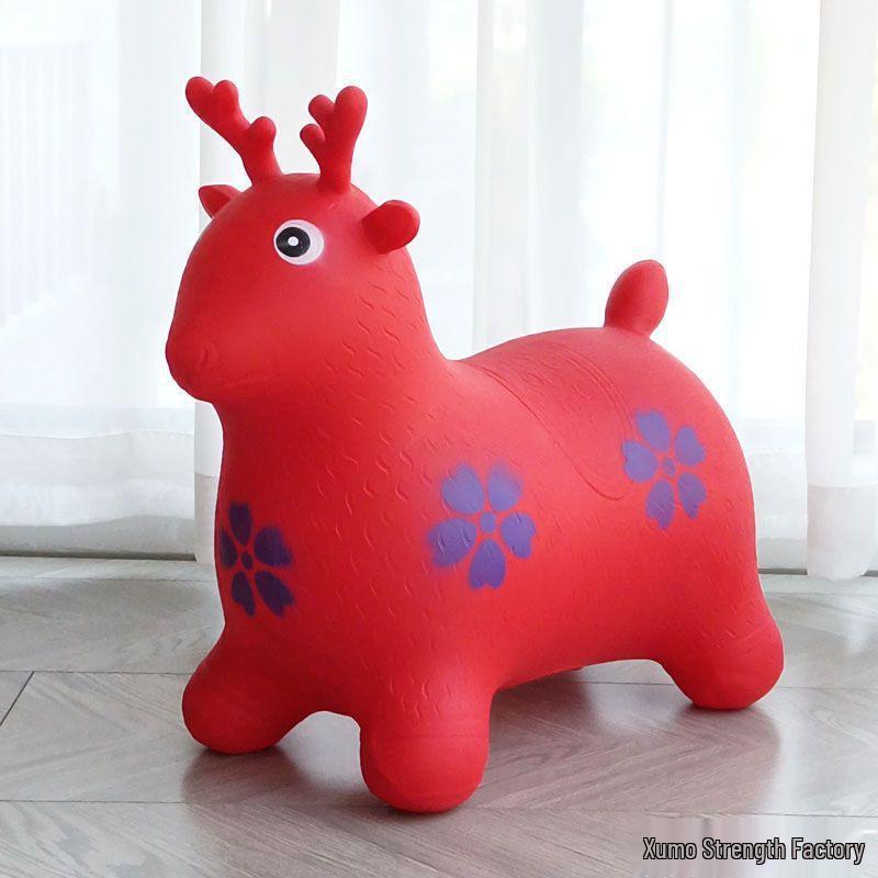 Extra Large Inflatable Bouncy Horse with Music - Thickened Leather Ride-On Pony for Children