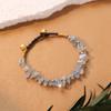 Hand-woven natural crystal bracelet Aquamarine amethyst men's and women's stacked bracelet, poker hand rope