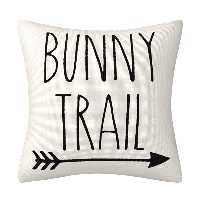 New Easter Wreath Bunny Pillow Case Spring Decorative Letter Pillow Sofa Cushion Cover Combination