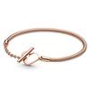 925 Silver Women's Bracelet with Heart T-shaped Buckle and Adjustable Bracelet, Fashionable DIY Jewelry Gift