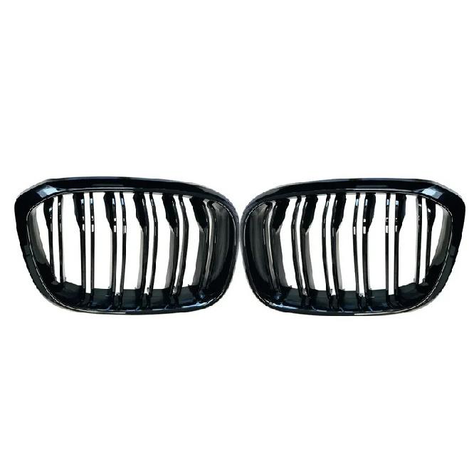 Pair Car Front Kidney Grille For BMW G01 X3 X3M G02 X4 2018- Kidney Grill Gloss Black Dual Slat Auto Grill Accessories
