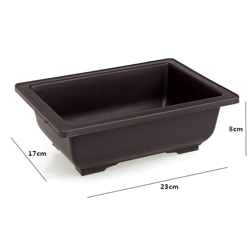 1 stk Plast Blomsterpotte Balkong Firkantet Blomsterpotte Blomster Bonsai Bowl Barnehagepotte Blomsterpotte Imitert rektangel barnehagebasseng