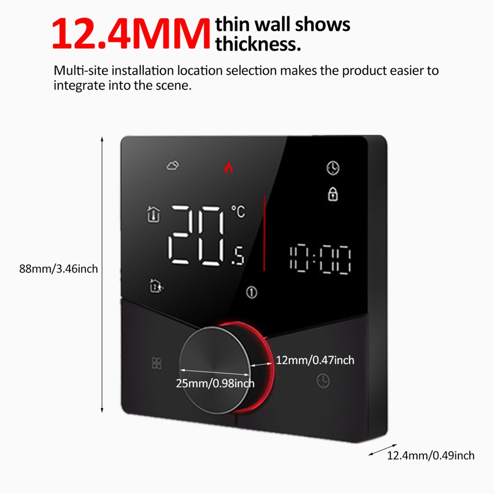 WIFI Smart Heating Thermostat Digital Temperature Controller Mobile Phone APP Control Touchscreen LCD Display Weekly Programmable Thermostat Anti-