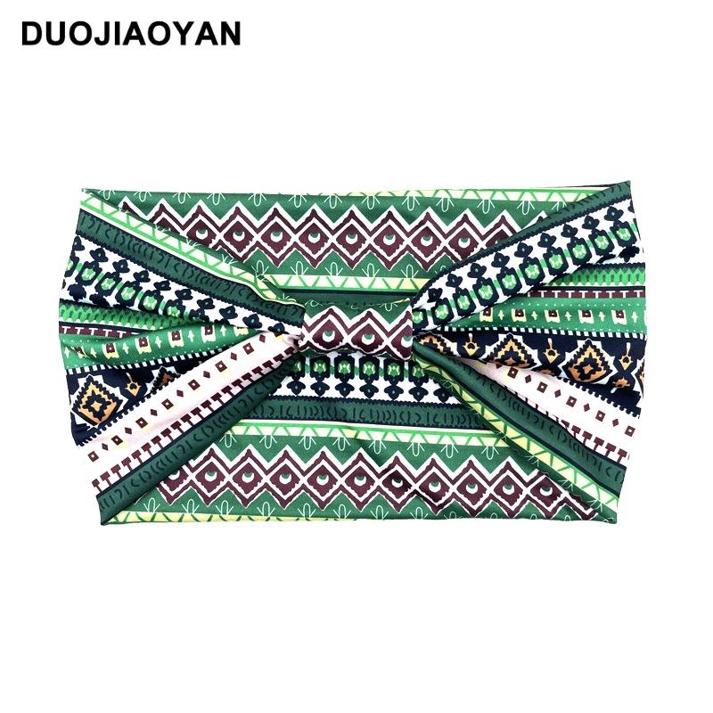 Knot Headband, Color Blocked Pattern Printed Sports Headband, Fashionable Polka Dot Wide Edge Elastic Headband