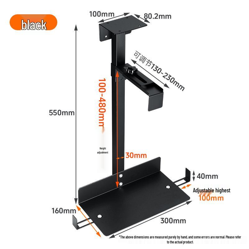 Adjustable Under-Desk Metal Computer Bracket for Hanging Support