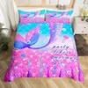 Mermaid Tail Fish Scales Girly Shell Starfish Comfortable Duvet Quilt Cover Pillowcase Bedding Set Children Bedroom Home Textile