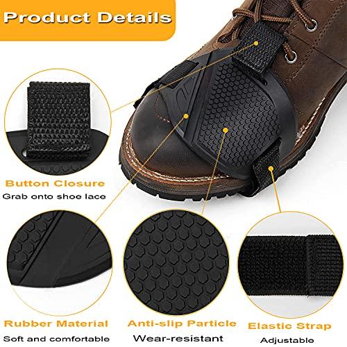 2 Stück Motorrad-Schuhschoner - Schwarze Gummi-Schalthebelschutzpads mit Anti-Rutsch-Griff für Reitstiefel Tägliches Schalthebelschutz-Zubehör