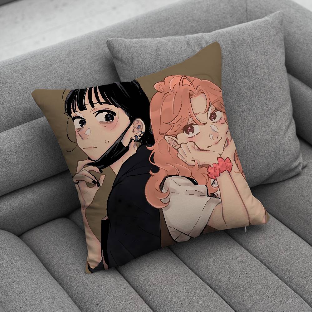 AAya Oosawa And MMitsuki Koga Print Pattern Sofa Cushion Cover Pillowcase Home Party Car Bedding