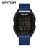 SANDA 2211 Leisure Men's Electronic Watch Multi functional Square Dial Calendar Sports Fluorescent Waterproof Digital Watch
