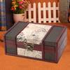 FTVOGUE Vintage Wooden Storage Box Small Size Book Jewelry Storing Storage Organizer Treasure Chest Home Decor(#3: Stamp)
