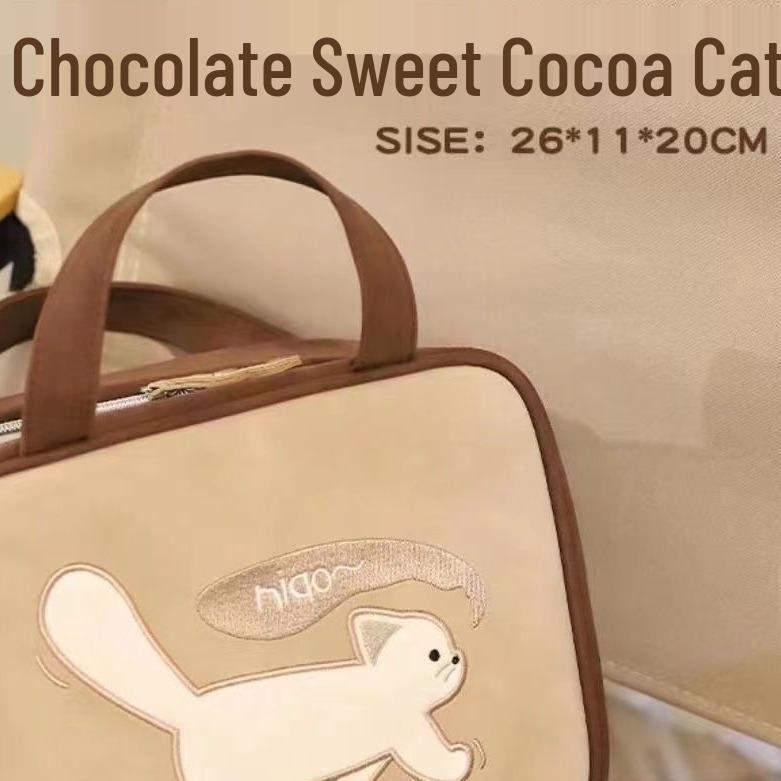 

High-End Women’s Portable Makeup & Toiletry Travel Organizer - Large Capacity, Three-in-One Comic-Con Kitten Design сірий колір