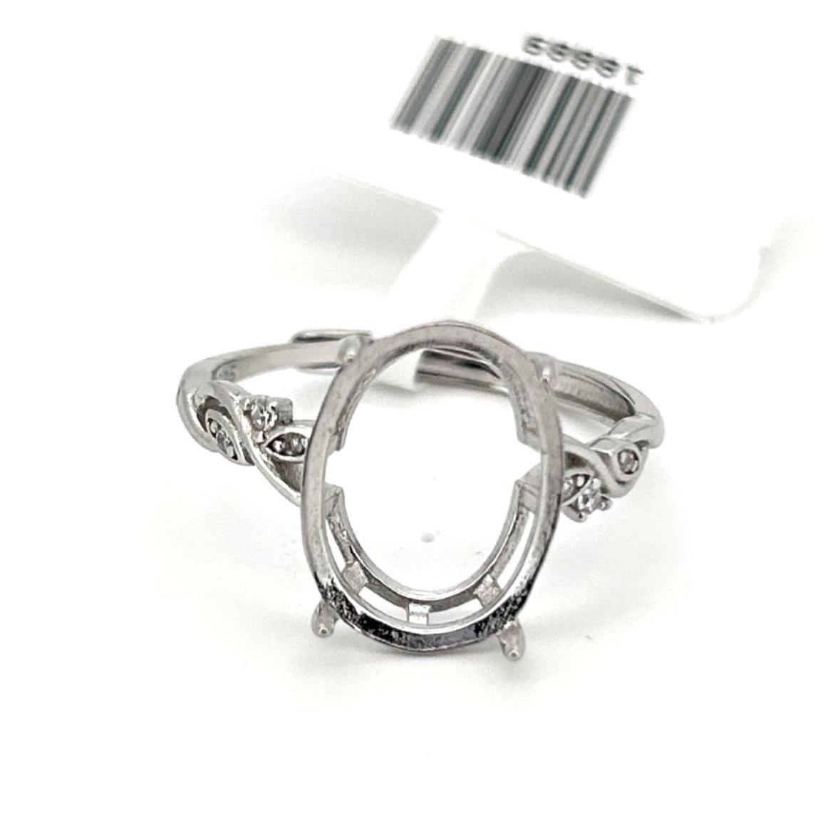 

Oval 10x14 Gemstone DIY Inlay Ring Setting - S925 Sterling Silver Adjustable