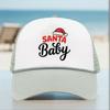 Christmas Pattern Mesh Trucker Cap with Hot Stamped Logo - Sunshade Baseball Hat