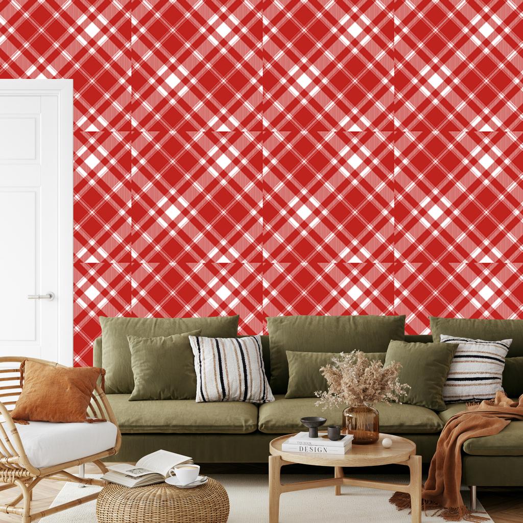 Red checkered wallpaper, red background, 50x1000