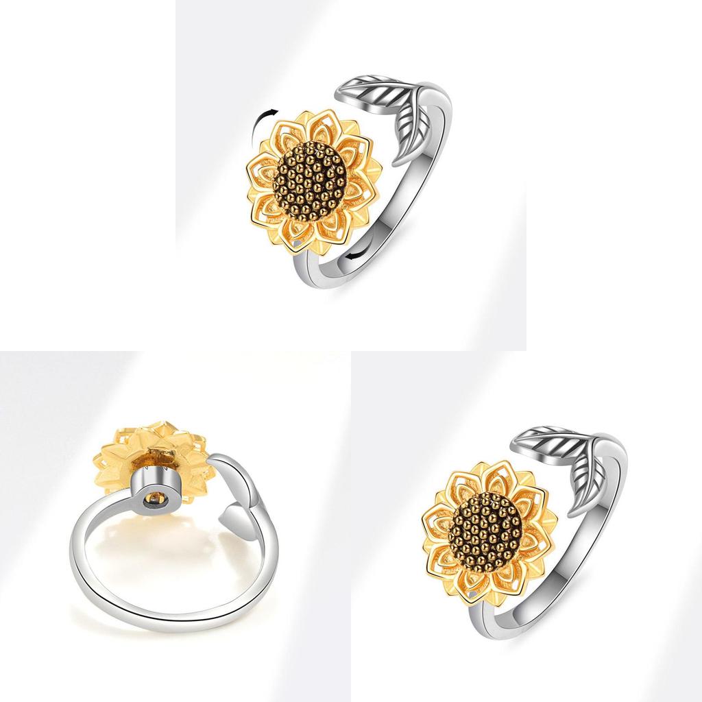 Sunflower Copper Ring With Electroplated Finish For Daily Wear And Special Occasions