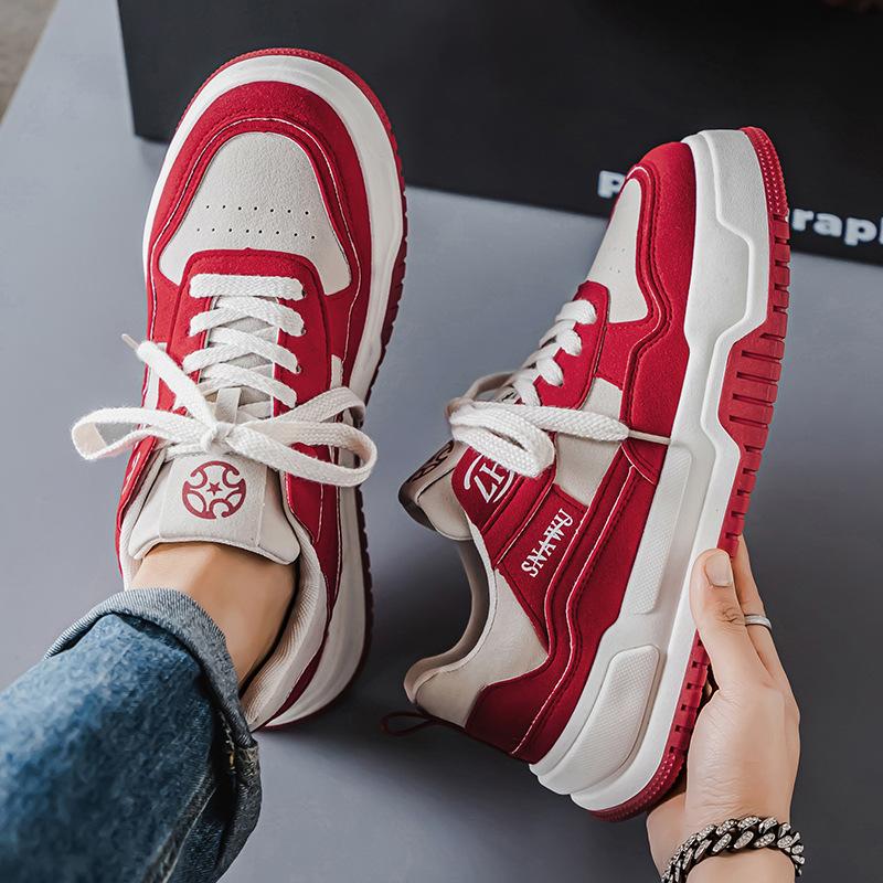 

Men s shoes 2025 new summer breathable men s versatile casual white shoes youth platform trendy sports board shoes 44