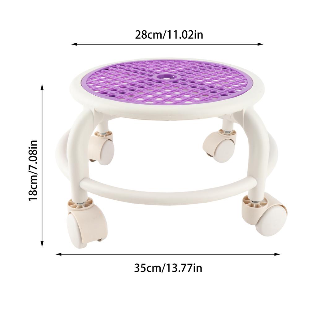 Round Rolling Low Stool Comfortable Universal Wheel Movable Mini Stool High Weight Capacity for