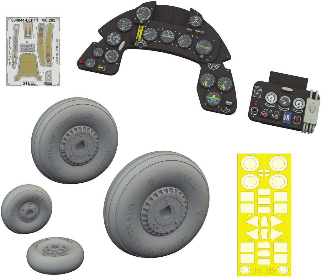 Eduard 1/32 Scale LookPlus Macchi MC.202 Folgore Instrument Panel and Parts Set (for Italeri) Plastic Model Kit Parts EDU634045