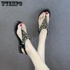 Summer Women's Sandals Clip Toe Female Fairy Wind New Rhinestone Bohemian Flat Bottom Beach Shoes Sandals Rubber Material
