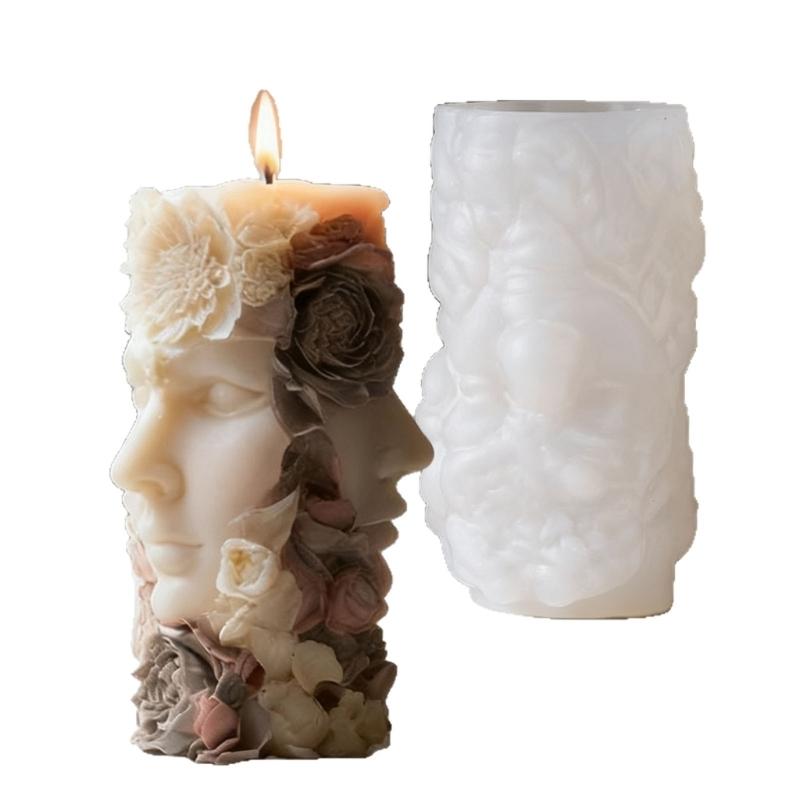 Goddess Embossed Cylinder Silicone Candle Mould Food Grade Silicone For Making Candle Soap Chocolate Holiday Decoration 1