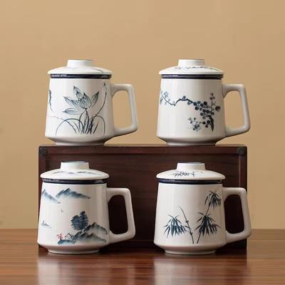 Shanshui Office Cup Gift Box Tea Separation Cup Tea Cup With Incense Burner Business Merchandise Gifts For Foreign Friends
