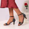 Mode Damen Sandalen 2025 Neue Lässige High Heels Schuhe Damen Offene Zehen Sommer Luxusschuhe Flache Knöchelriemen Niedrige Absätze Sandalen Frau