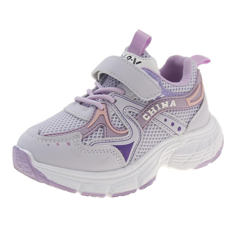 Girls Purple Color Block Mesh Breathable Casual Sports Sneakers 27 фиолетовый