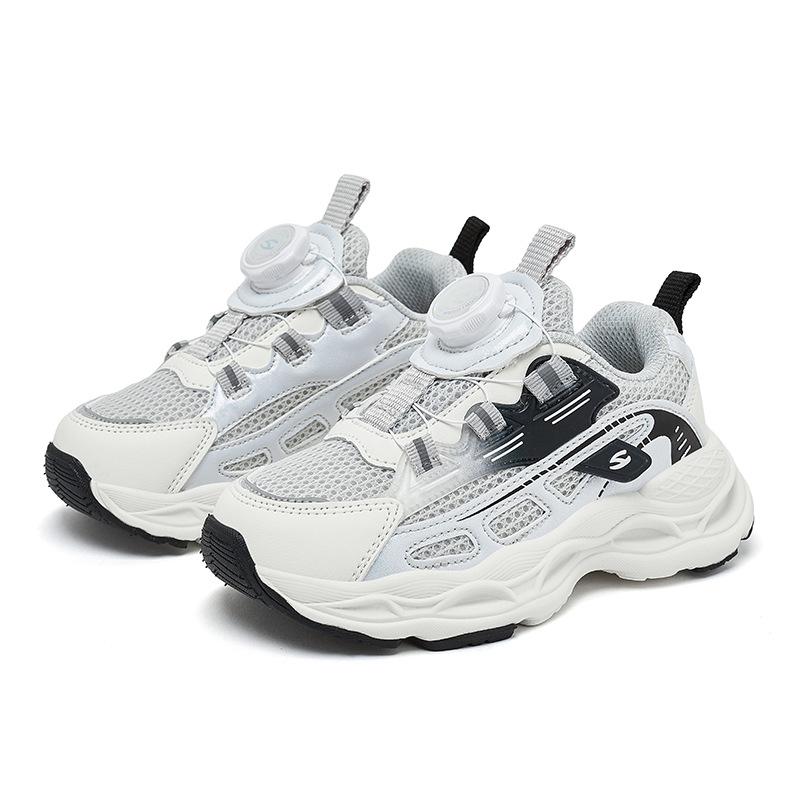 Kids Breathable Mesh Sneakers Rotary Buckle Chunky Lightweight Sports Shoes Casual Walking Running Shoes For Boys Girls Spring Autumn