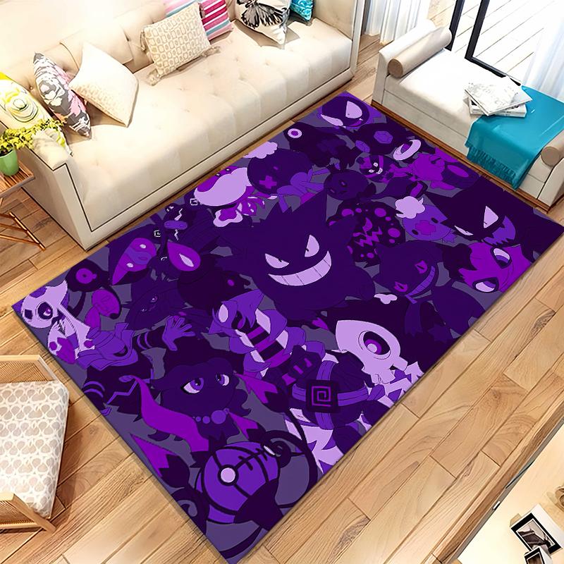 Gengar Pokemon Cartoon Ectoplasma Living Room Non-Slip Area Rug Soft Carpet for Bedroom Kids Playroom Sofa,Home Decor Doormat