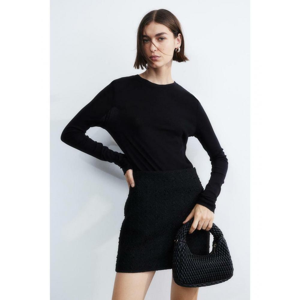 

H&M текстурированная мини-юбка черная 1186911008
