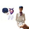 Classy Airline Flight Attendant Clothing Gloves Scarf Flight Attendant Hat Masquerade