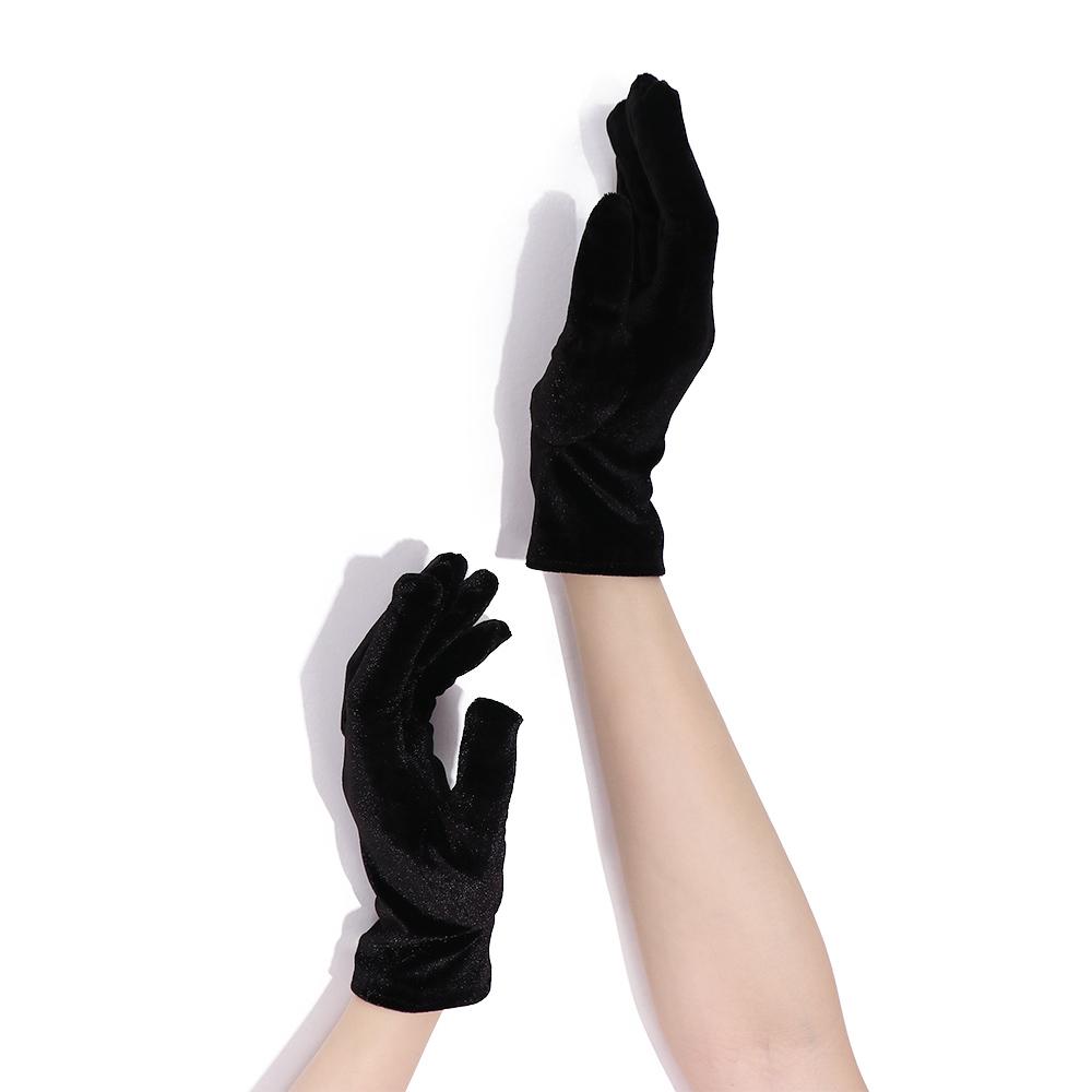 Party Warm Women Winter Autumn Gold Velvet Gloves Full Finger Mittens Elastic Driving Gloves