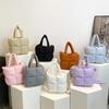 Sacs à main solides décontractés à poignée supérieure avec compartiment intérieur et coutures apparentes  Sacs à fermeture éclair en nylon de haute qualité pour femmes  Sacs en nylon de haute qualité pour femmes