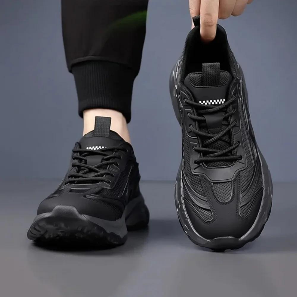 Sommer Neue Mesh Sportschuhe Für Teenager Dicke Sohle Atmungsaktiv Lässig Trendig Jugend Bequem Erhöhende Schuhe Laufschuhe