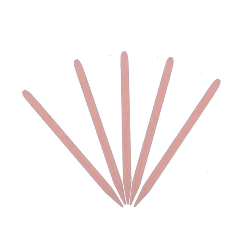 100× Orangenholzstäbchen für Nägel, Holz Nagelhautschieber Entferner für Maniküre Pediküre