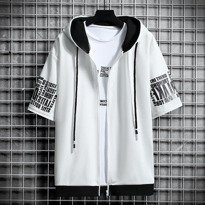 Pánská slim fit mikina na zip s kapucí - Korejský styl jarní/letní ležérní nošení