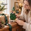 Resin Pet Decorations Christmas Dog Figurine, Puppy Statue in Tree & Gift Unique Themed Presents Box Costume, Festive Desktop Mantel Decor,