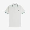 Fred Perry [M3600] Twin Tip Fred Perry Shirt - Snow White/Track Blue/Sport Green Afpm2533600-Z52