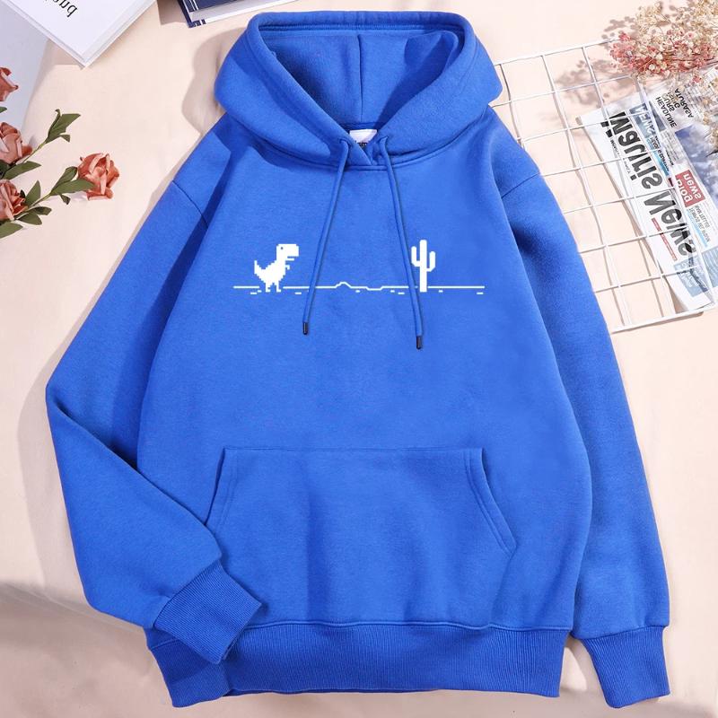 Malfunction Little Dinosaur Hoody Men Women New Thicken Pullover Hoodie Cute Pocket Sweatshirt Autumn Warm O-Nec Hoody