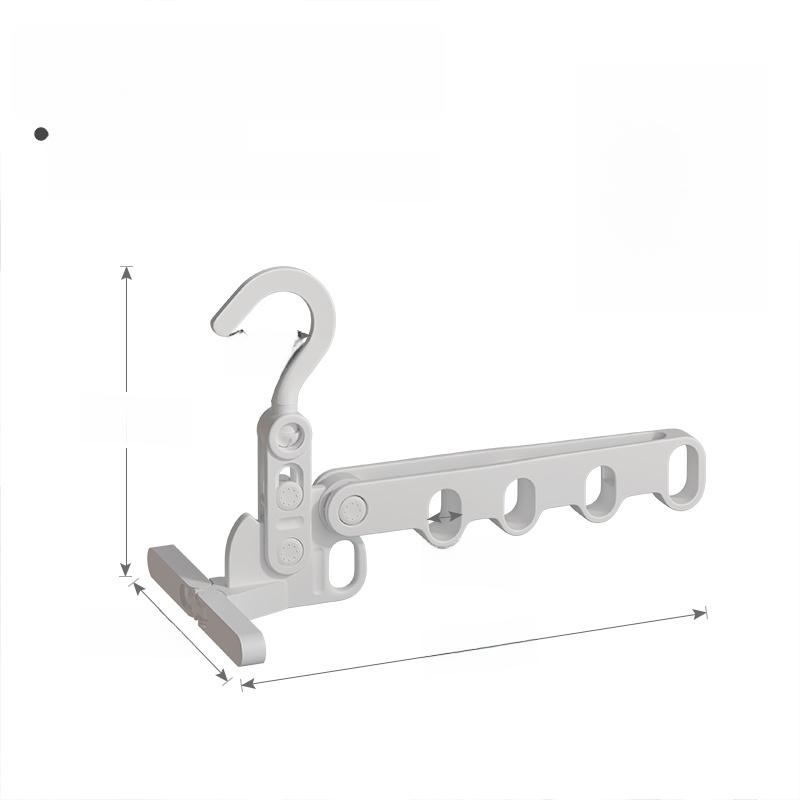 Multipurpose 5 Holes Foldable Travel Hanger Portable Plastic Clothes Hanger For Hotel Home Dorm Laundry Drying Storage Organizer