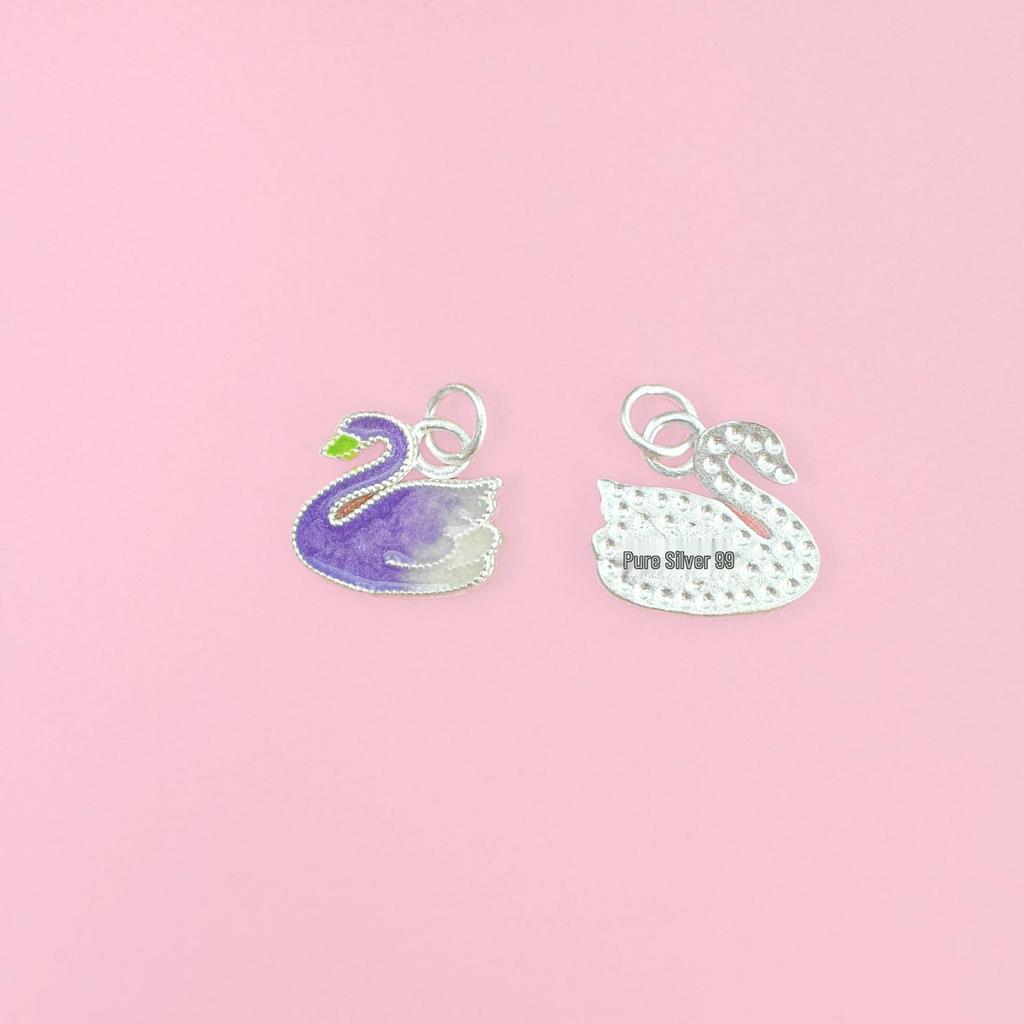 Silver Swan Rocking Horse Pendant DIY Bracelet Accessories